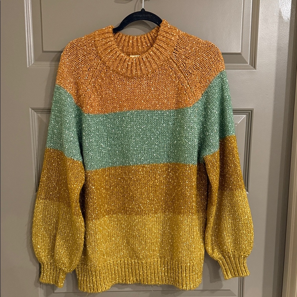 Kori Women's Sweater in Orange, Green, and Yellow